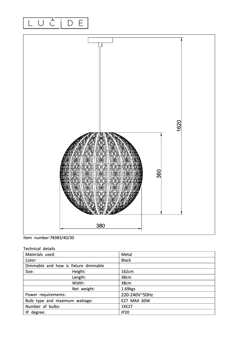 Page 1 of the manual User Manual Lucide Tahar