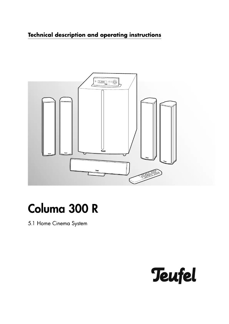 Page 1 of the manual User Manual Teufel Columa 300 Set S