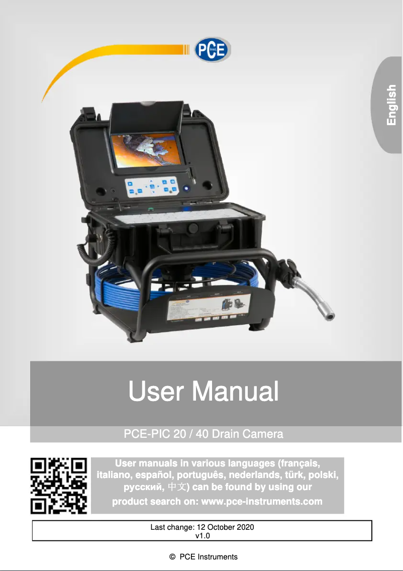 First page image of the manual for PCE-PIC 20