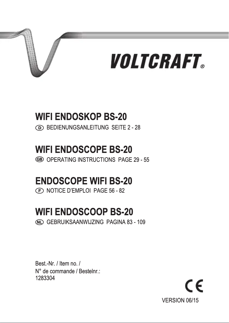 Page 1 of the manual User Manual Voltcraft BS-20 WIFI