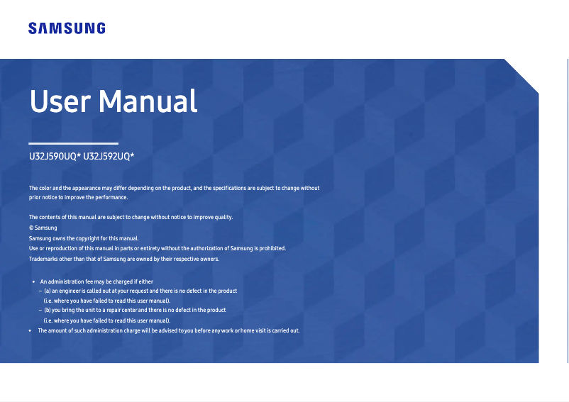 First page image of the manual for U32J590UQE