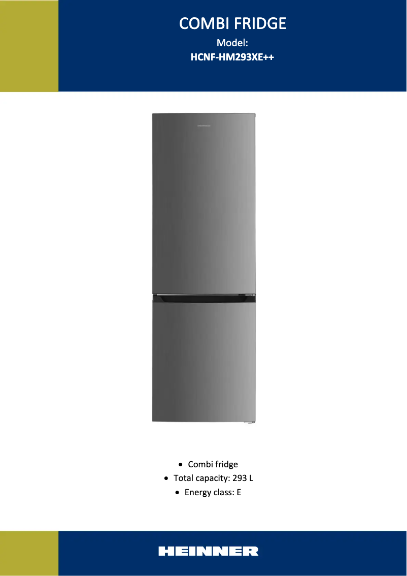 First page image of the manual for HCNF-HM293XE++