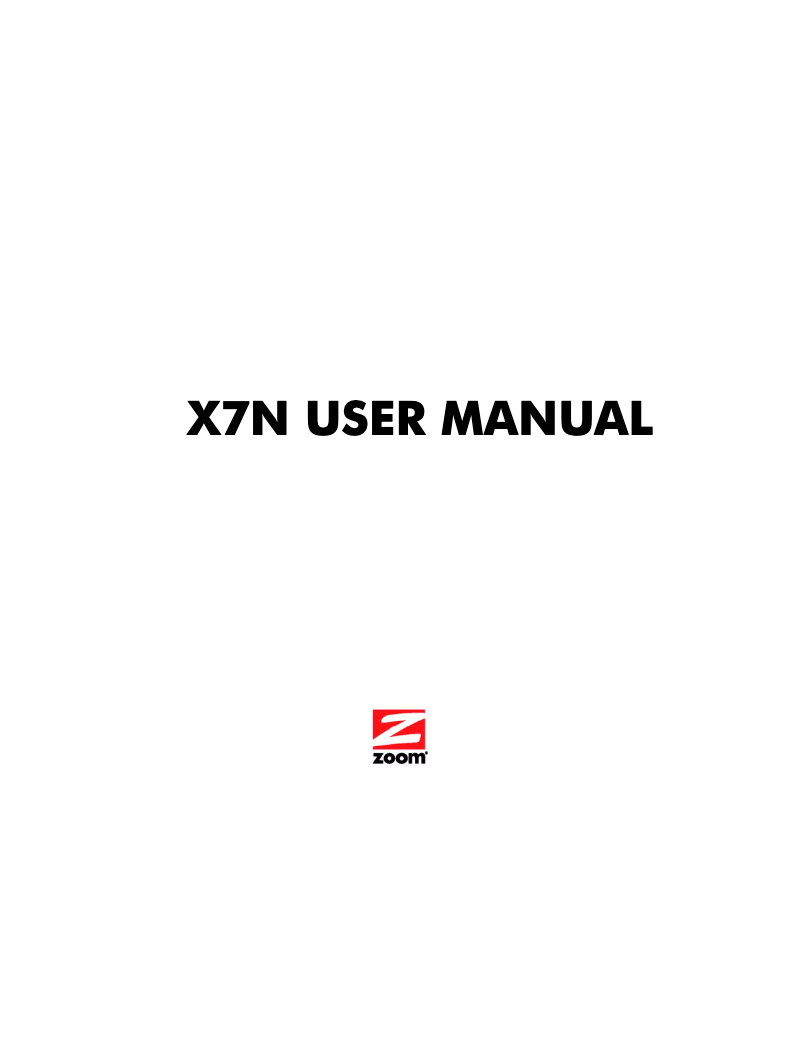 First page image of the manual for ADSL X7N