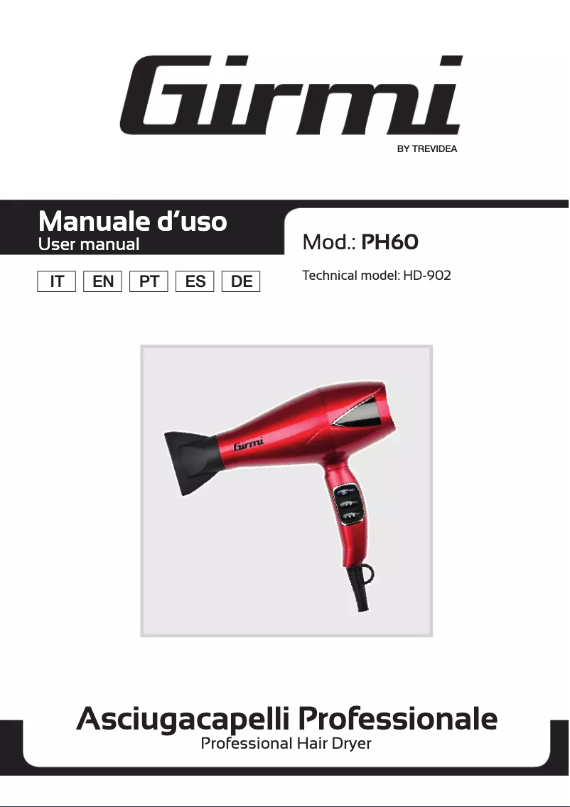 Page 1 of the manual User Manual Girmi PH60