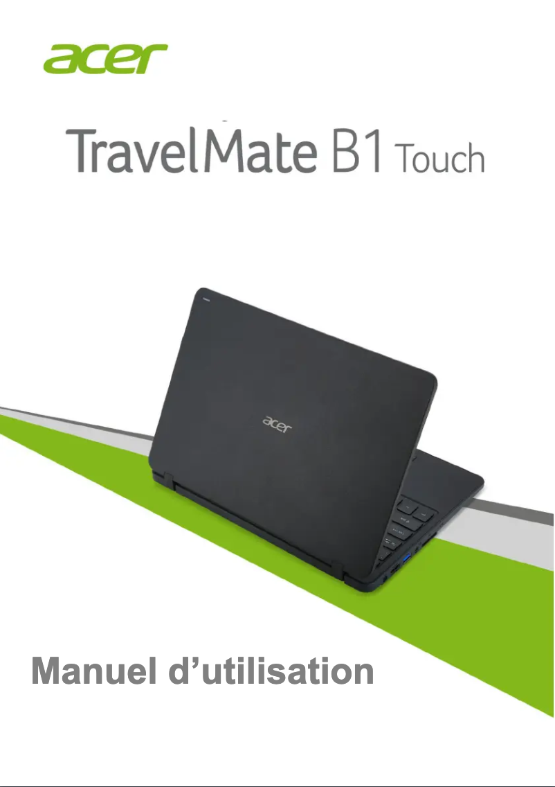 First page image of the manual for TravelMate B1