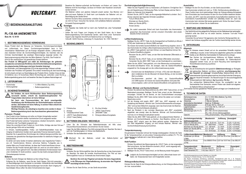 First page image of the manual for PL-130 AN
