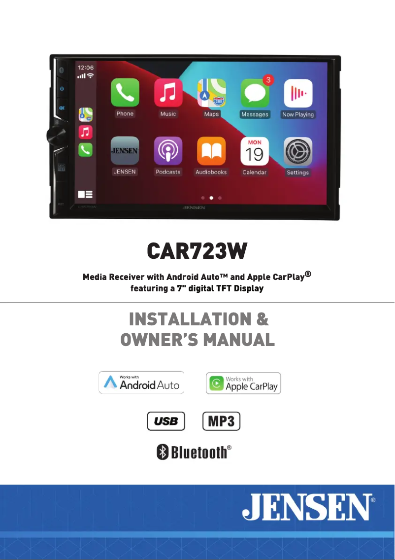 First page image of the manual for CAR723W