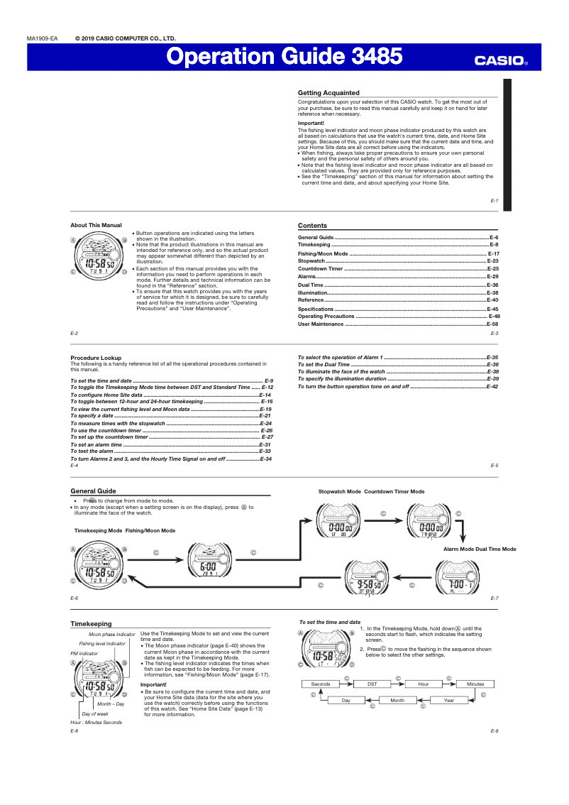Page 1 of the manual User Manual Casio Collection WS-1200H-2AVEF