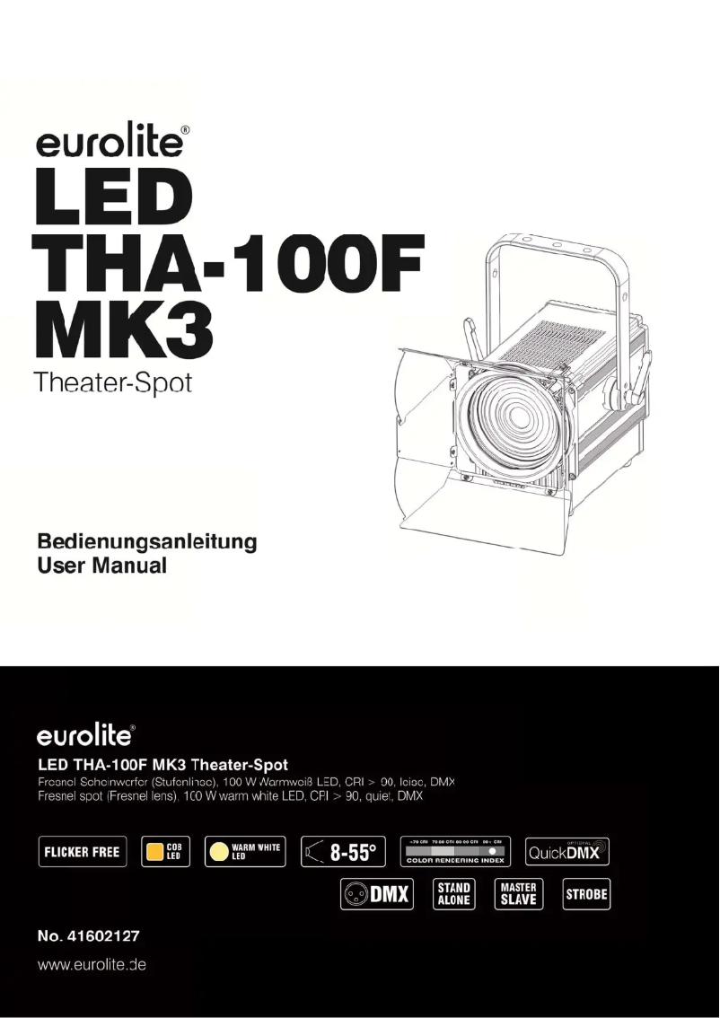 First page image of the manual for LED THA-100F MK2