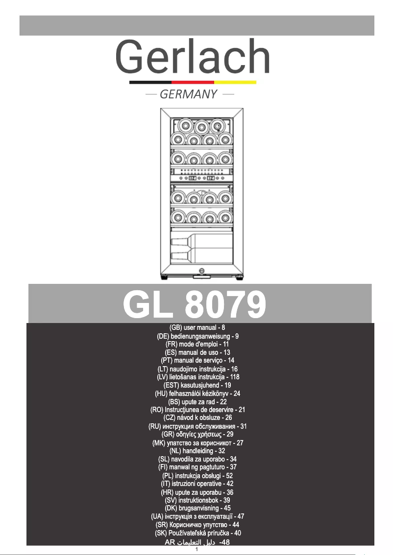 First page image of the manual for GL 8079