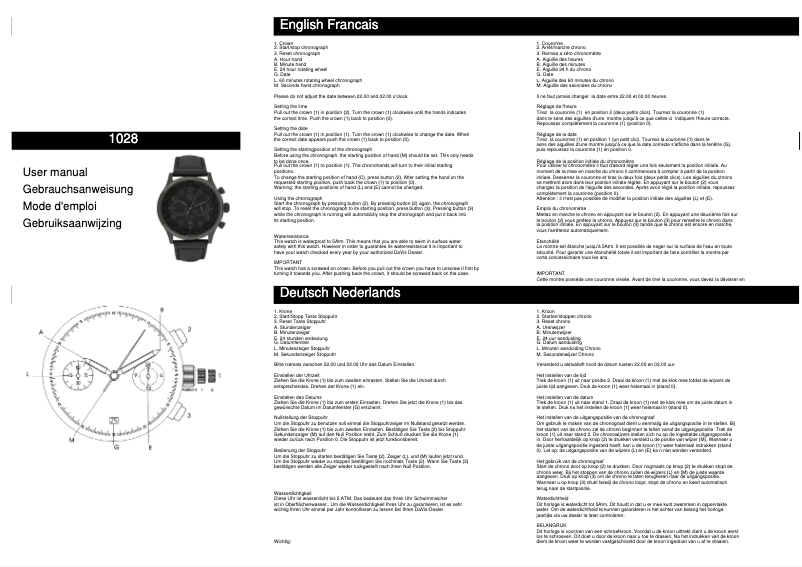 First page image of the manual for 1028