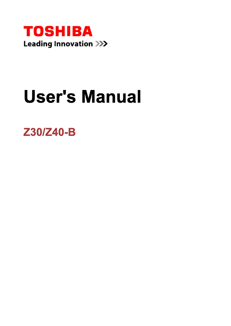 First page image of the manual for Portege Z30-B