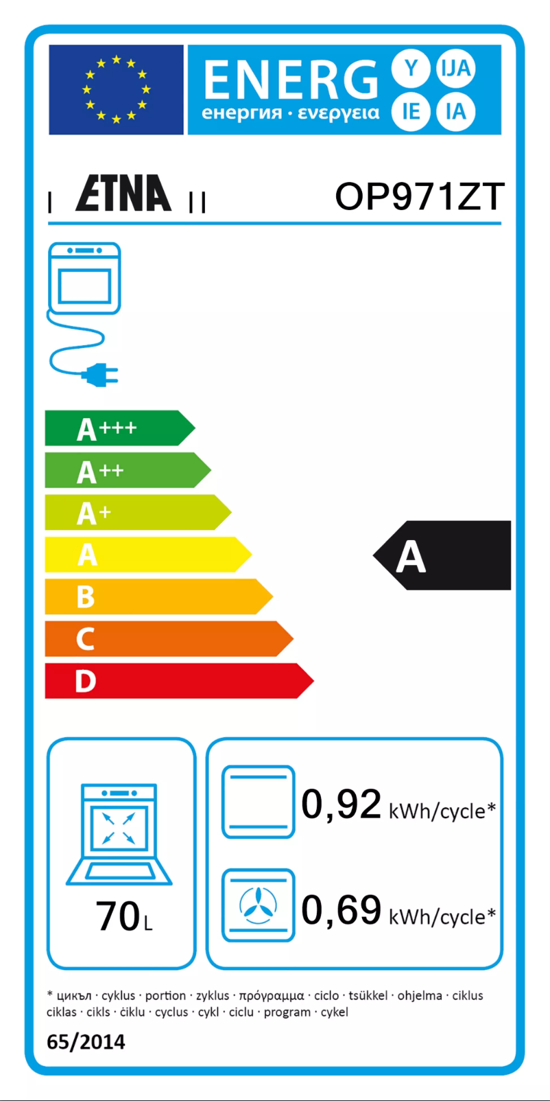 First page image of the manual for OP971ZT