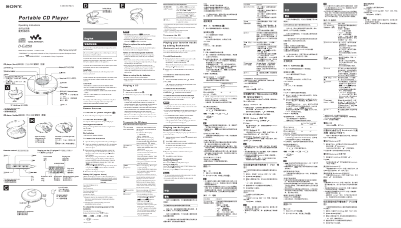 First page image of the manual for D-EJ250