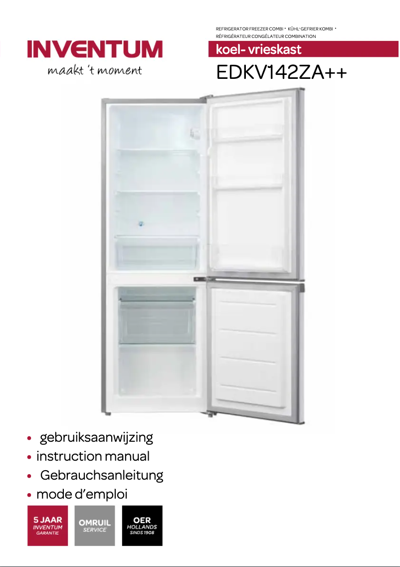 First page image of the manual for EDKV142ZA++