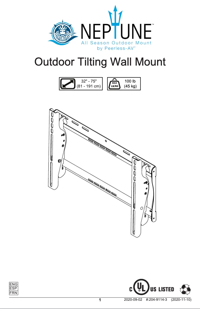 Page 1 of the manual Instructions / Assembly Peerless-AV Neptune NT654