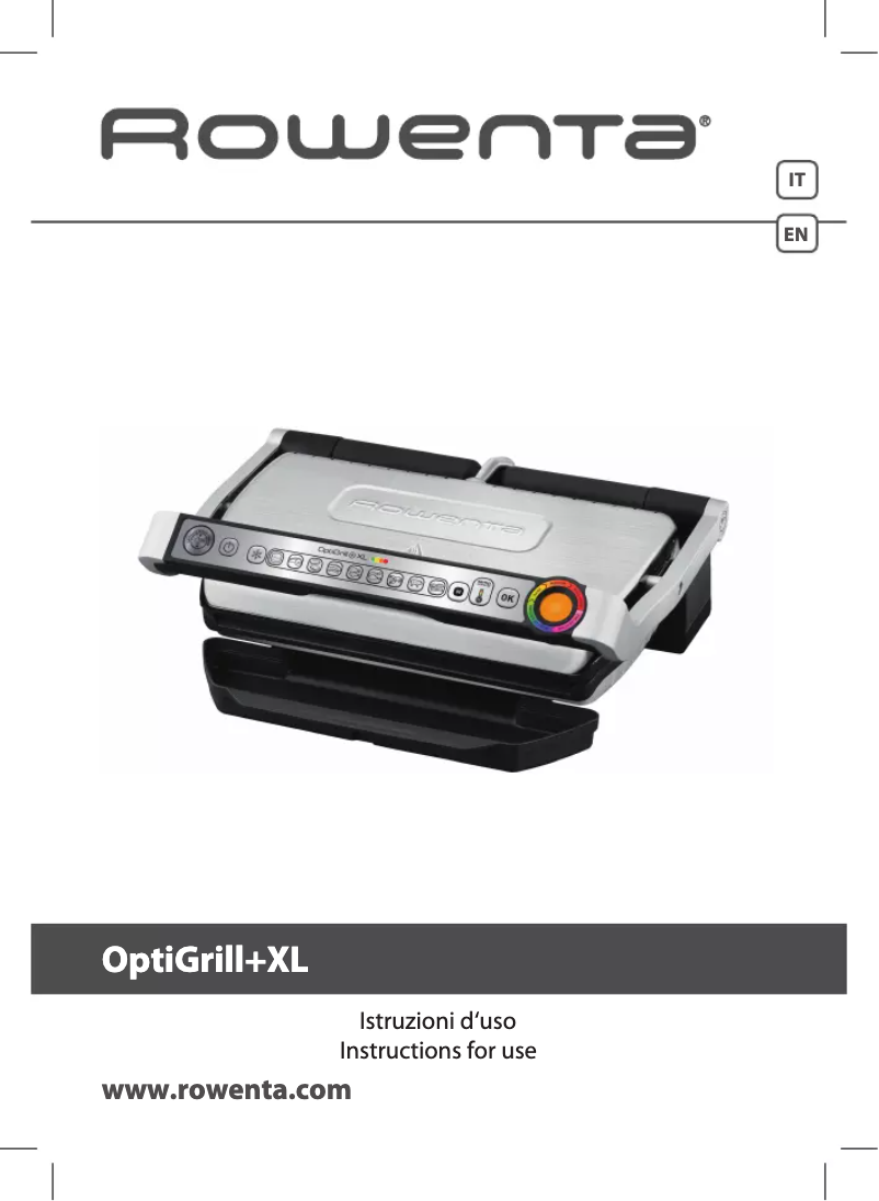 Image de la première page du manuel de l'appareil OptiGrill XL GR722D21