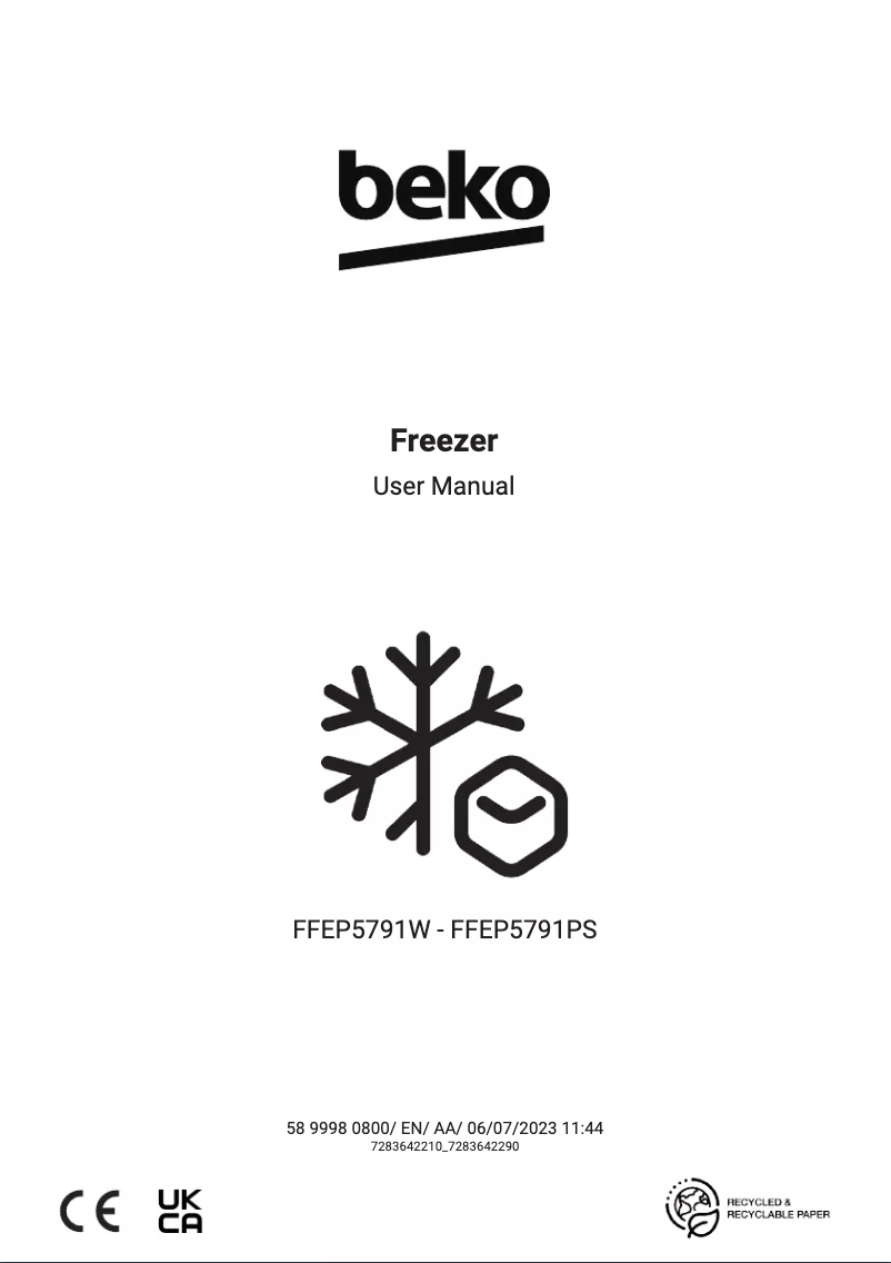 Page 1 of the manual User Manual Beko FFEP5791W