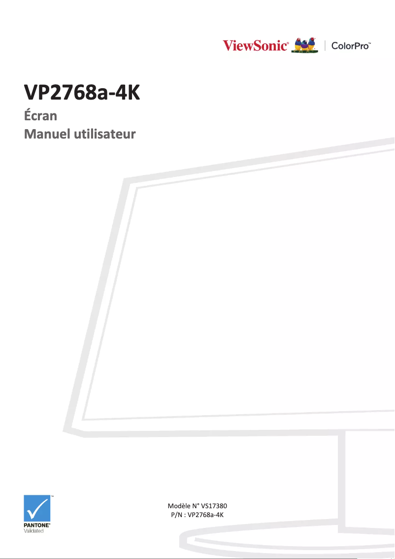 Image de la première page du manuel de l'appareil VP2768A-4K