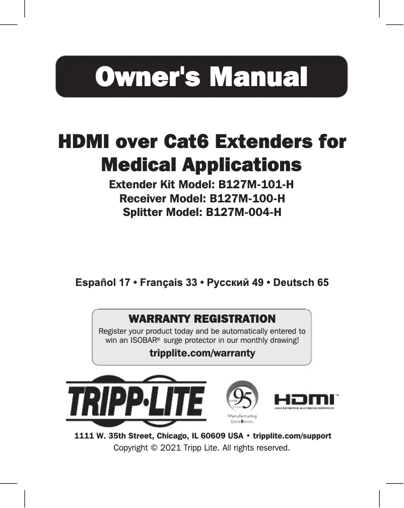 Page 1 of the manual User Manual Tripp Lite B127M-100-H