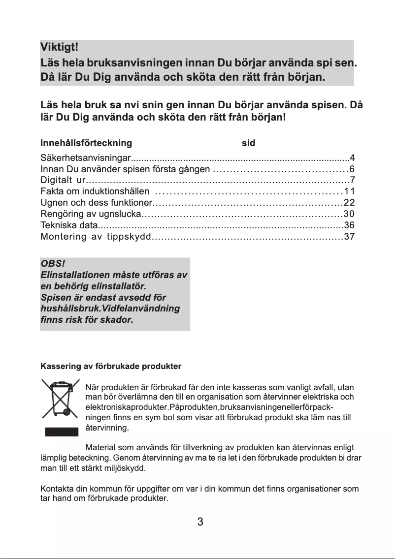 First page image of the manual for SIB 6362 KVEP