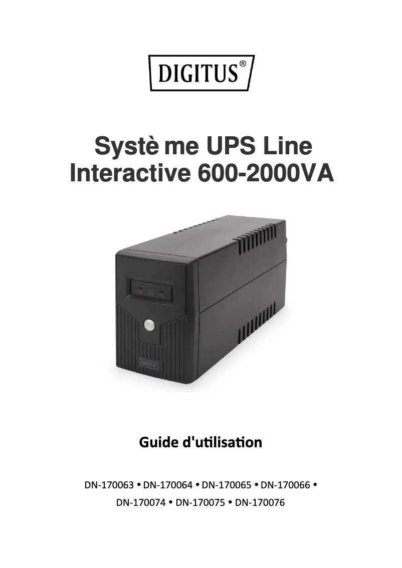 First page image of the manual for DN-170074