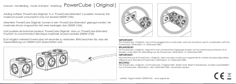 Page 1 of the manual User Manual Segula PowerCube Original