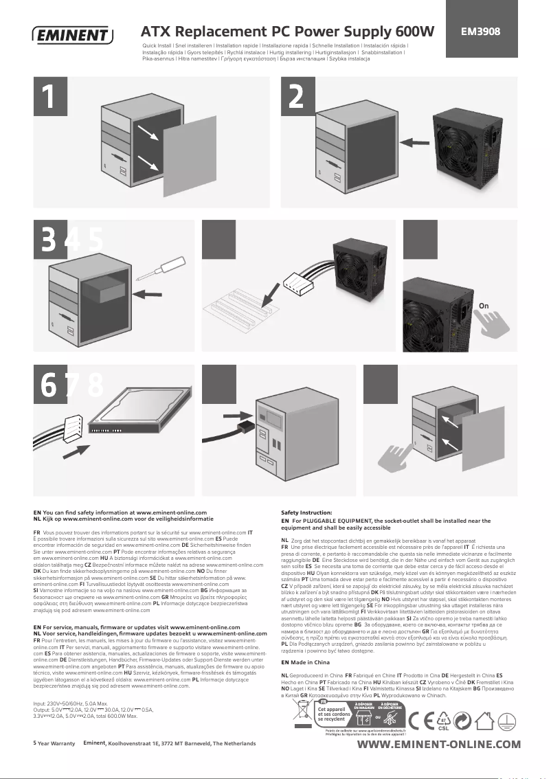 First page image of the manual for EM3908