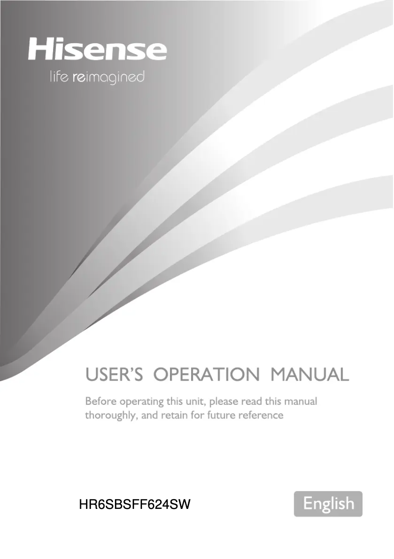 First page image of the manual for HR6SBSFF624SW