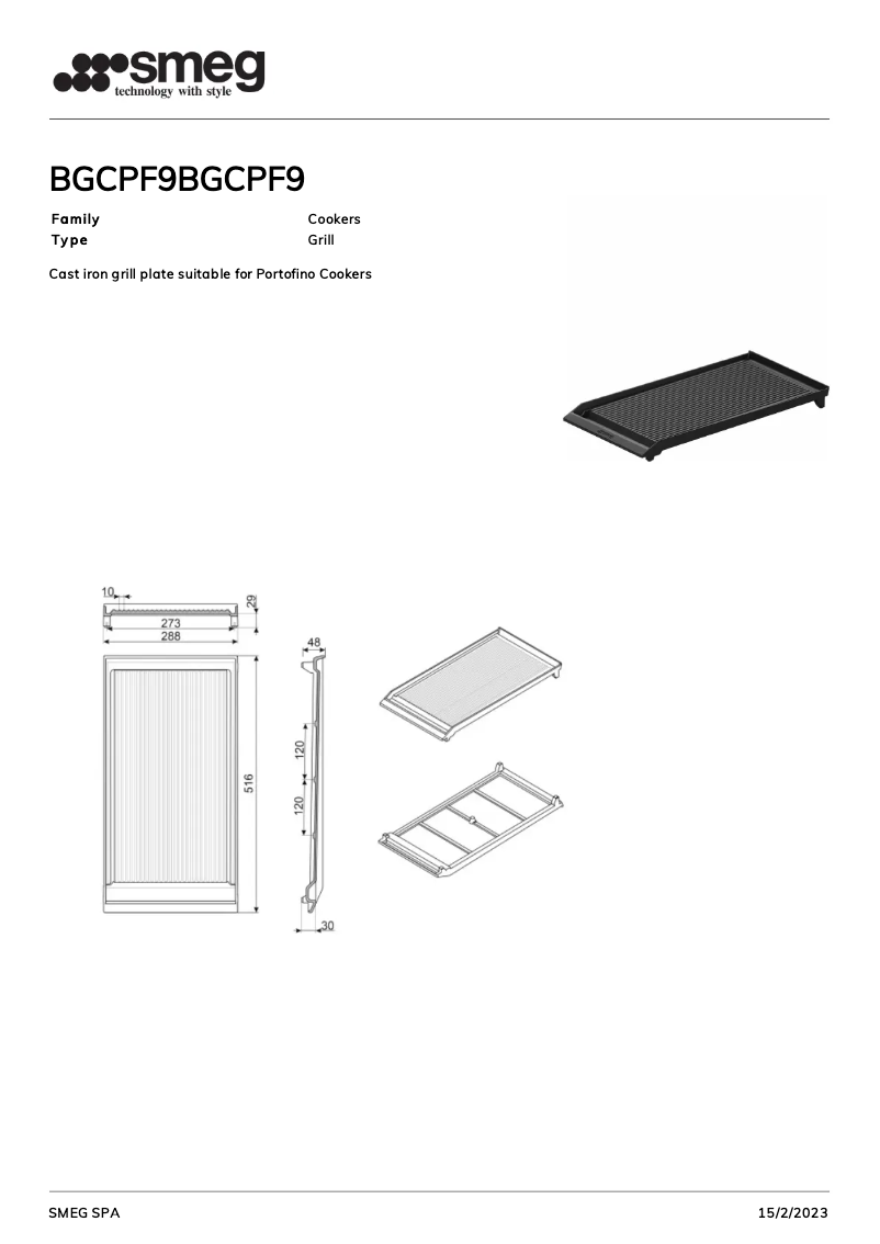 First page image of the manual for BGCPF9