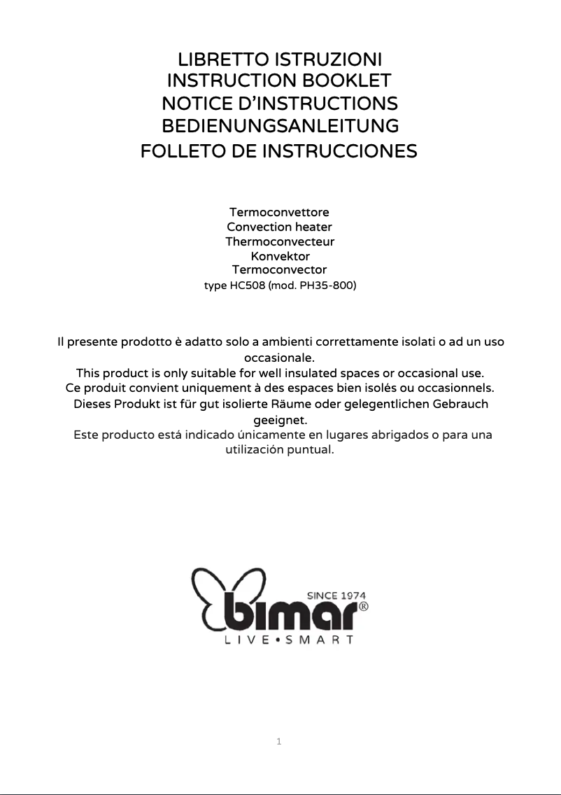 Page 1 of the manual User Manual Bimar HC508