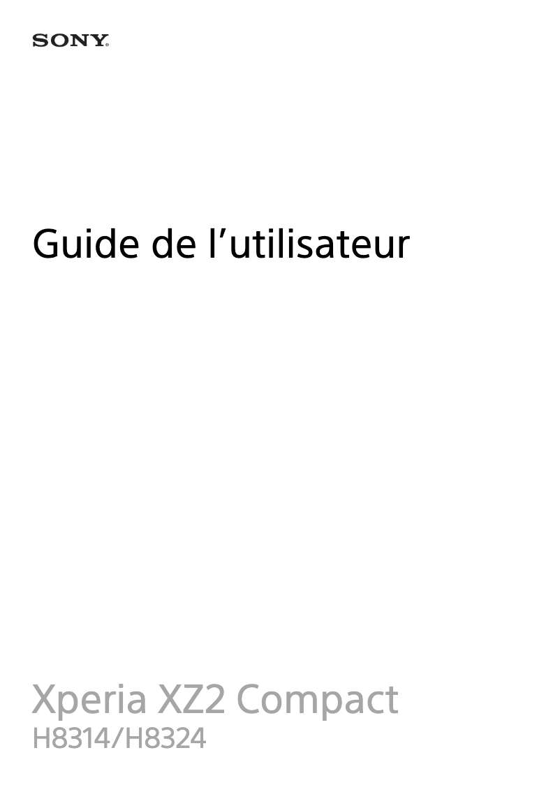 Page 1 of the manual User Manual Sony Ericsson Xperia XZ2 Compact