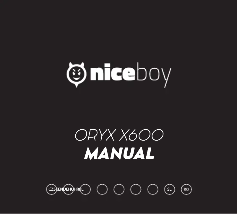 First page image of the manual for ORYX X600