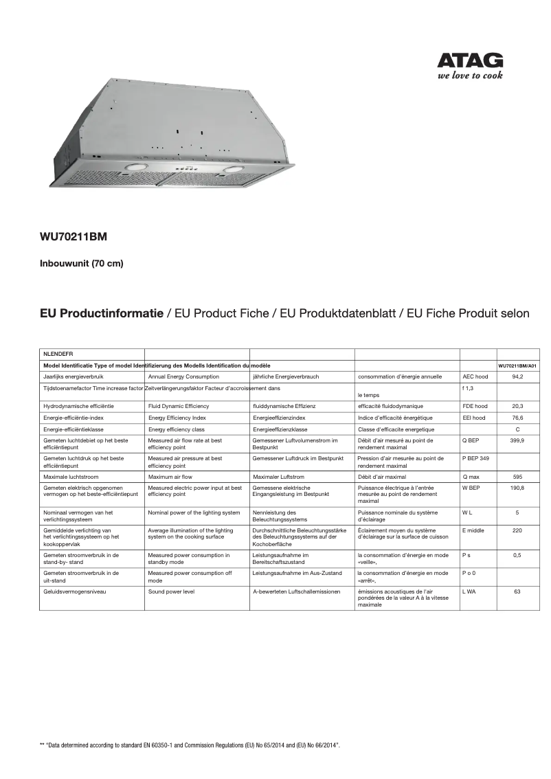 First page image of the manual for WU70211BM