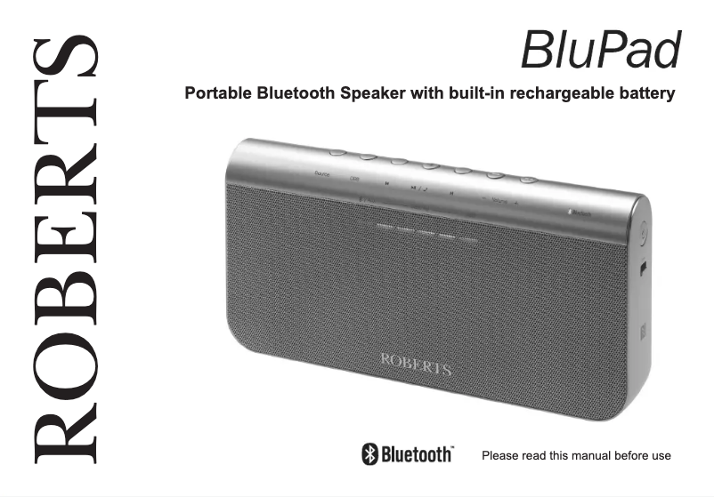 Page 1 of the manual User Manual Roberts BluPad