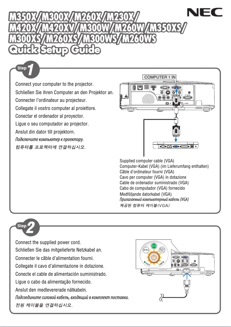 Page 1 of the manual User Manual NEC M350XS