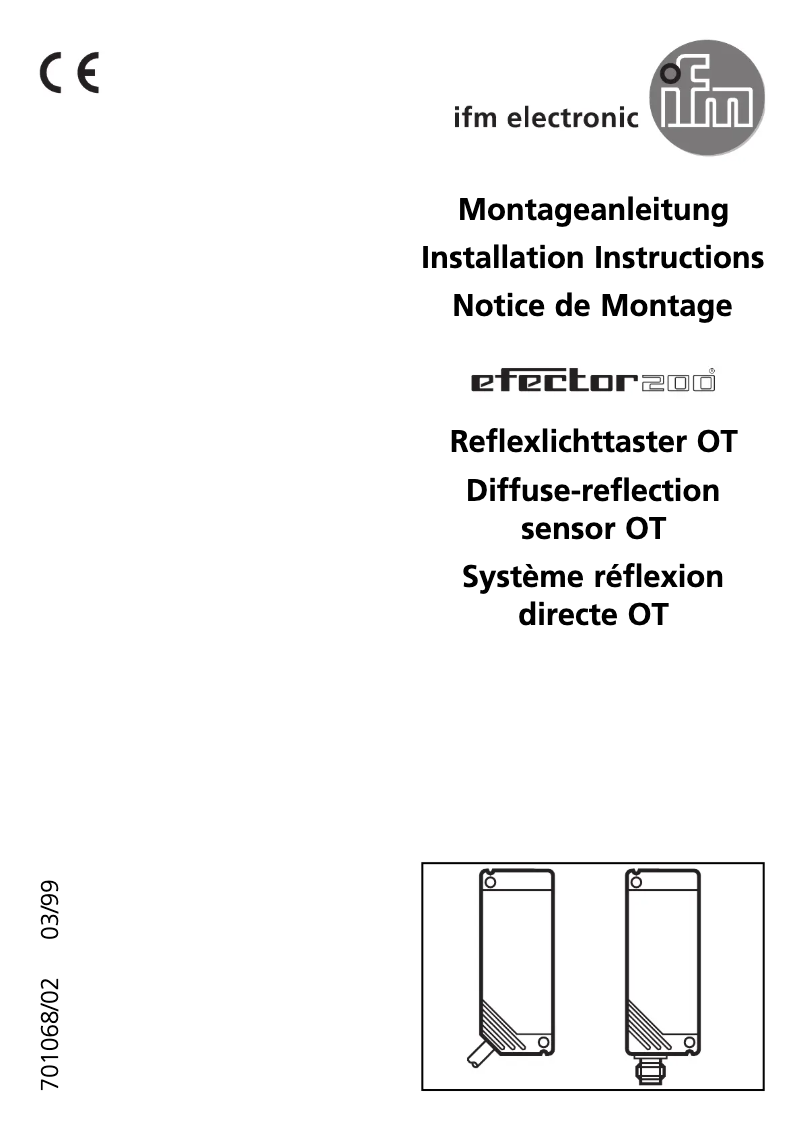 Page 1 of the manual User Manual IFM OT5001