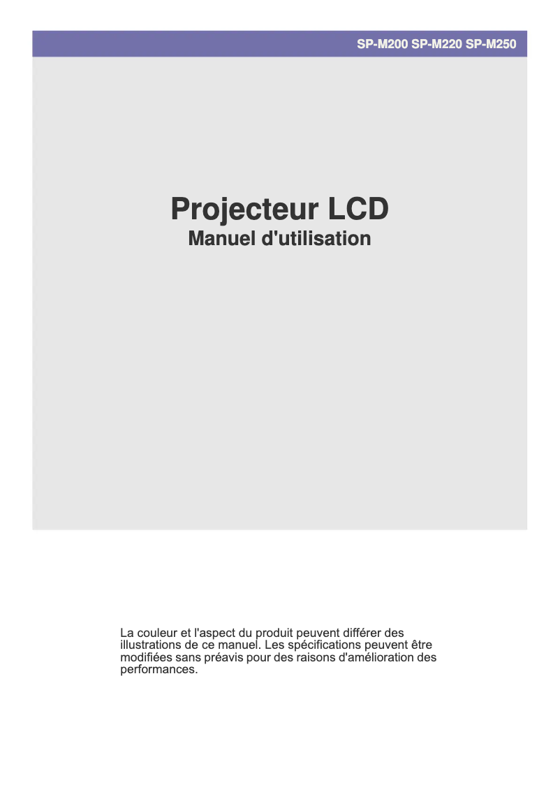 First page image of the manual for SP-M200