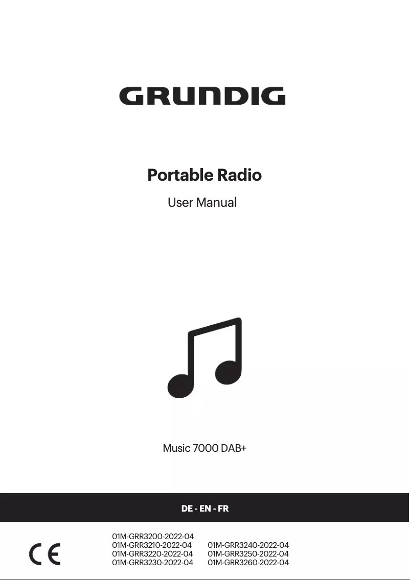 First page image of the manual for Music 7000 DAB+