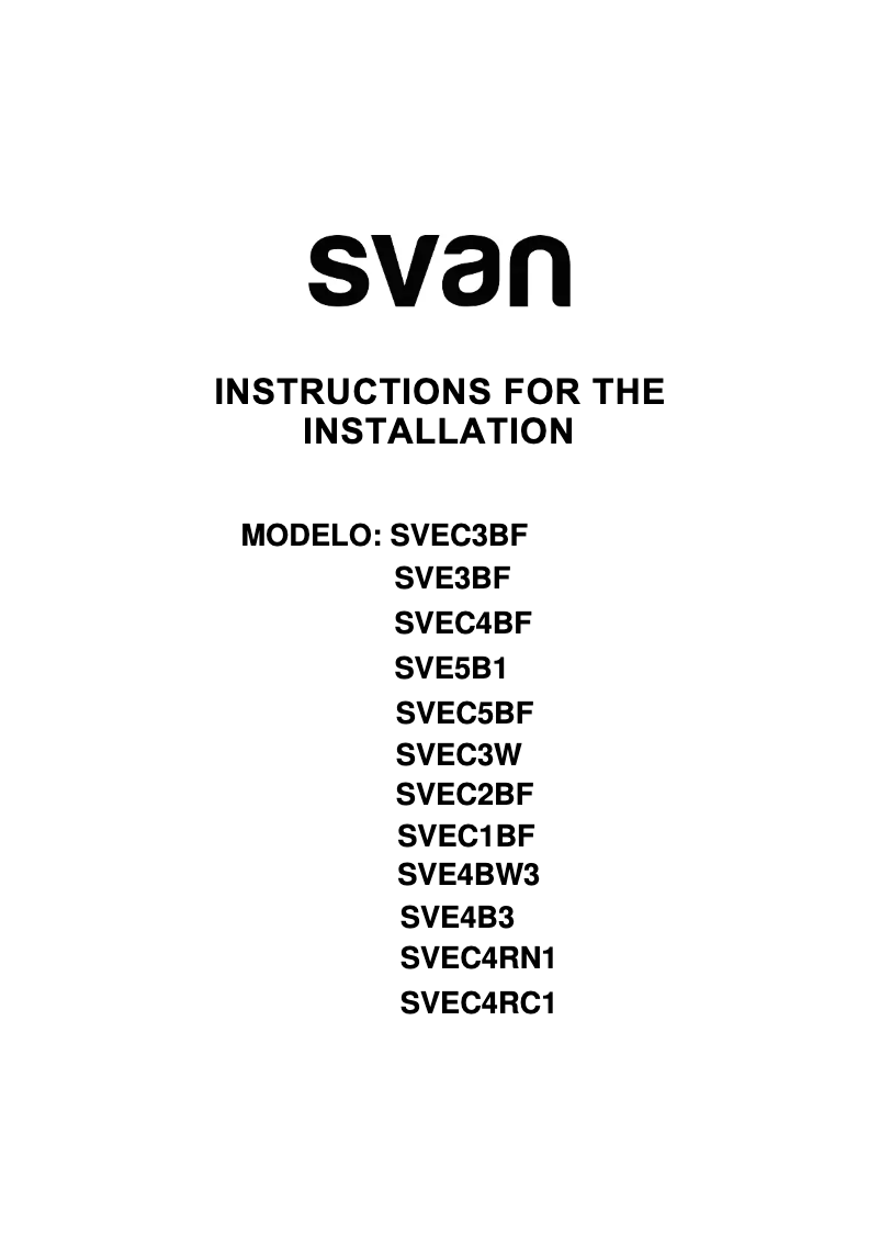 First page image of the manual for SVEC4RC1