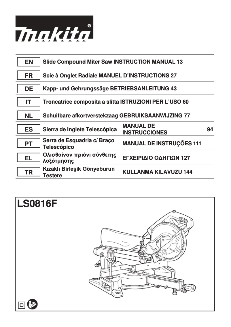 First page image of the manual for LS0816F