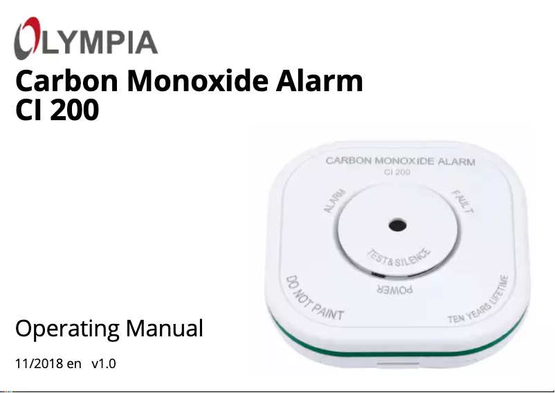 First page image of the manual for CI 200