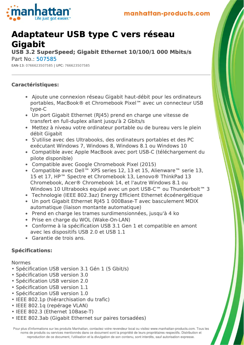 First page image of the manual for 507585