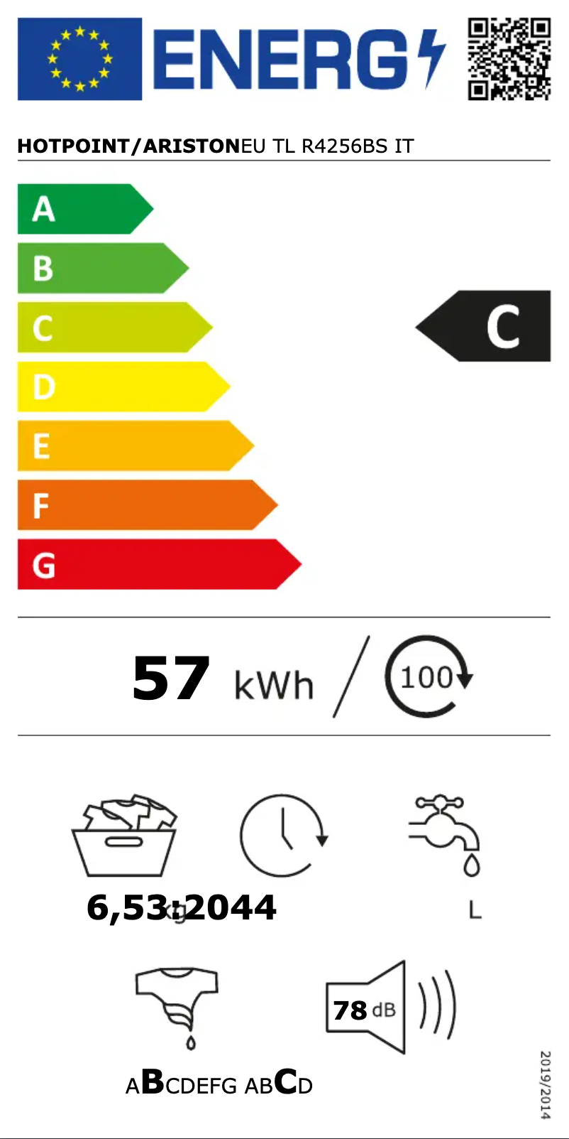 Page 1 of the manual User Manual Hotpoint TL R4256BS