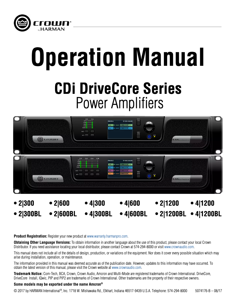 First page image of the manual for CDi DriveCore 2|300