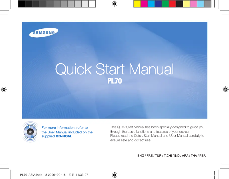 Page 1 of the manual User Manual Samsung PL70
