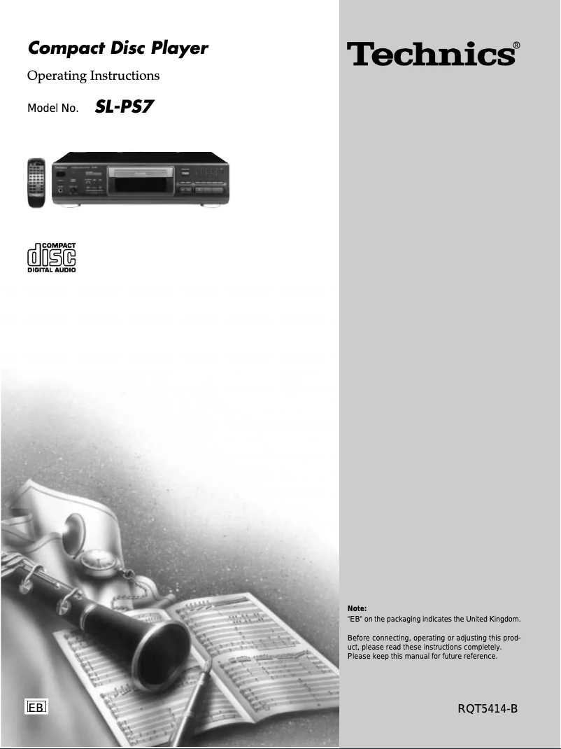 Page 1 of the manual User Manual Technics SL-PS7