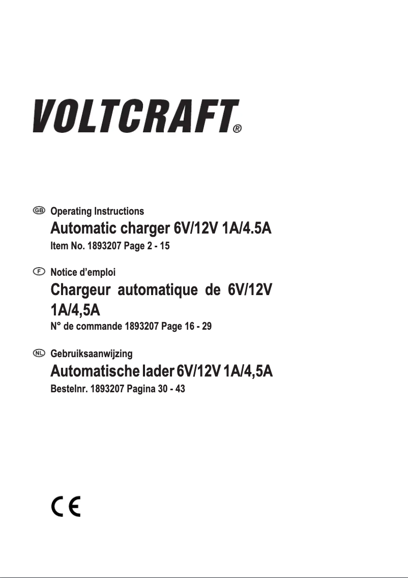 Page 1 of the manual User Manual Voltcraft VC-AL450