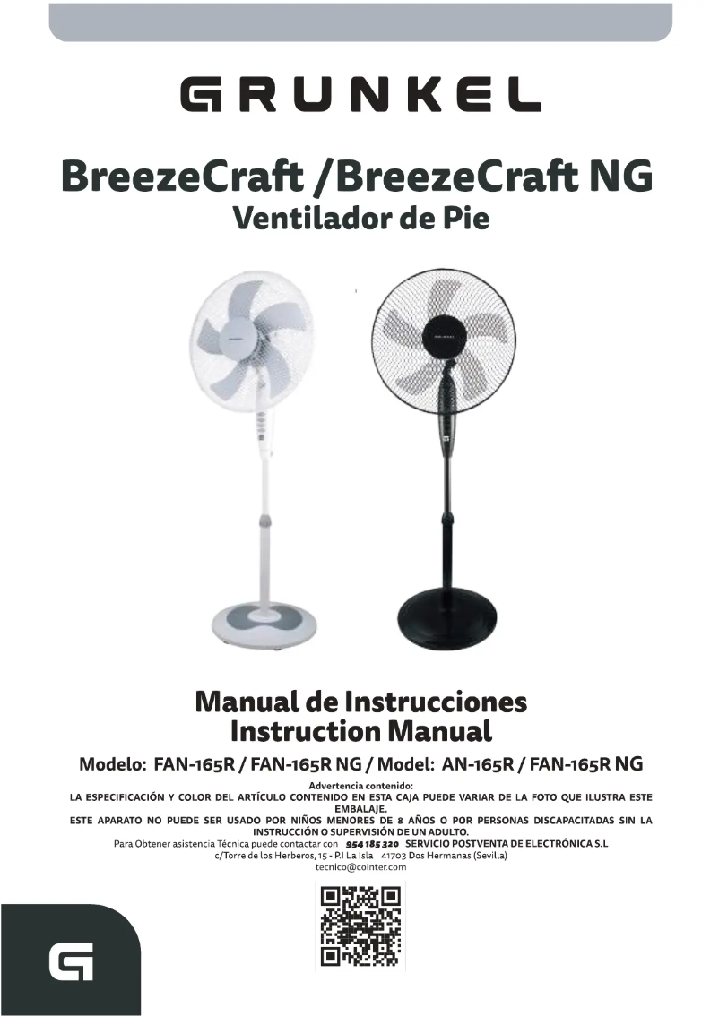 First page image of the manual for BreezeCraft FAN-165R