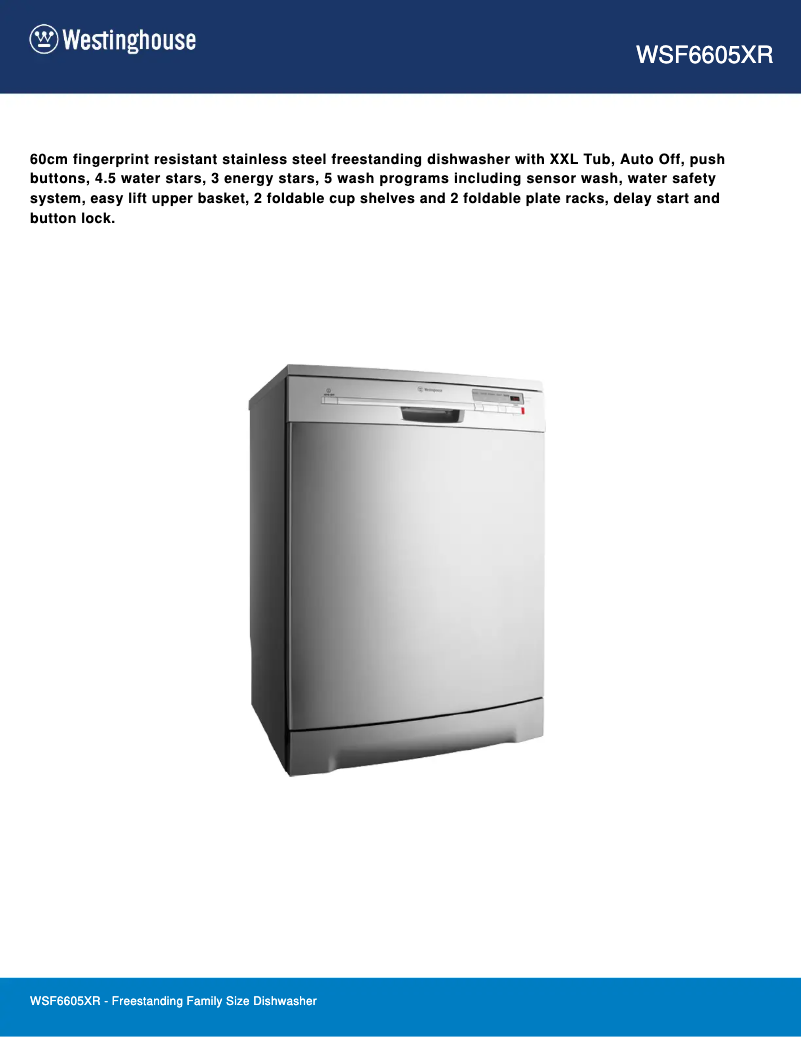 Image de la première page du manuel de l'appareil WSF6605XR